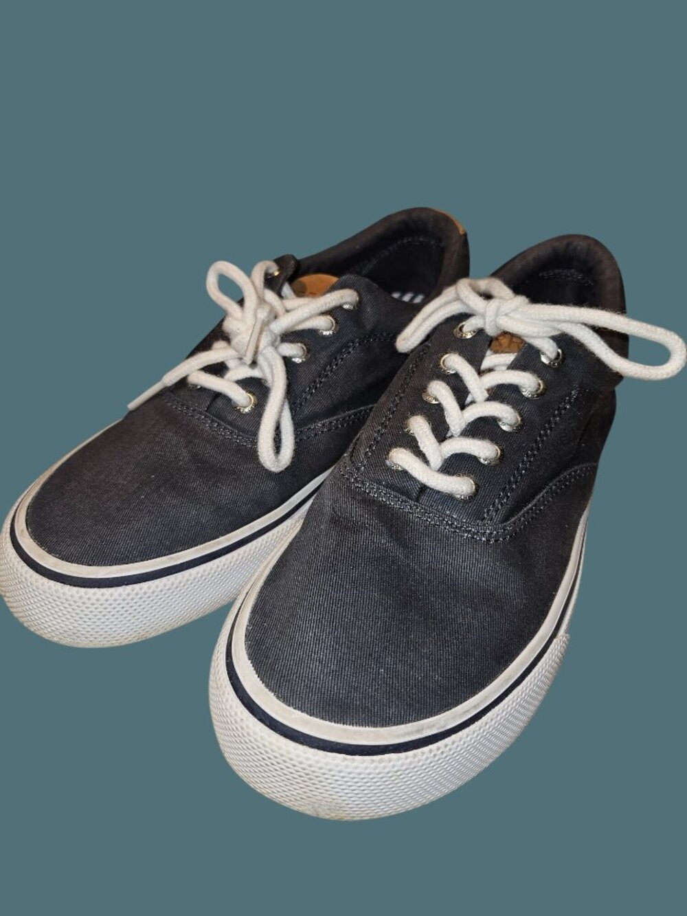 Sperry Top Sider Canvas Nautical Preppy Boat Shoes Men Size 7.5 Womens Size 9